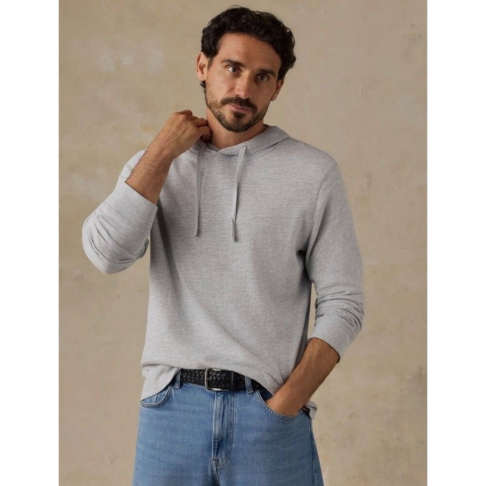 Faherty Sunwashed Slub Hoodie Mens XL Gray Organic Cotton Outdoor Hiking Trail